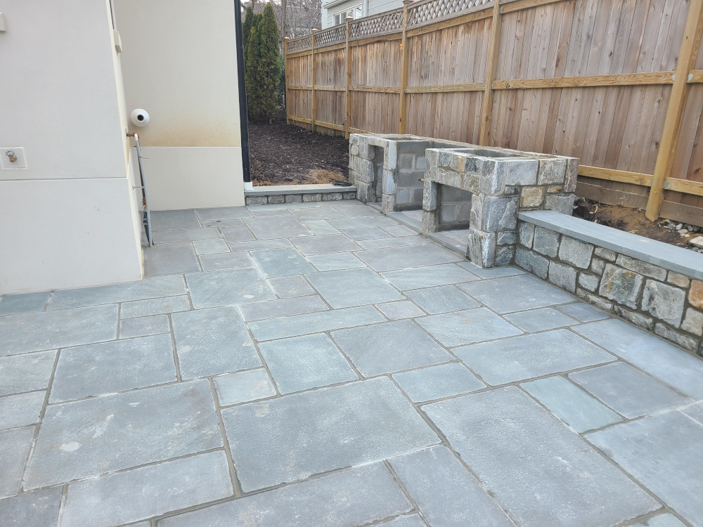 Outdoor fireplaces and patio